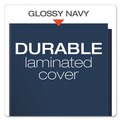 File Folders | Oxford 51743 100-Sheet Capacity 11 in. x 8.5 in. High Gloss Laminated Paperboard Folder - Navy (25/Box) image number 3