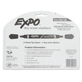 Washable Markers | EXPO 1944655 Fine/Broad Chisel Tips 2-in-1 Dry Erase Markers - Assorted Primary Colors (4/Pack) image number 4