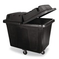 Trash Cans | Rubbermaid Commercial FG461500BLA 31 in. x 44.13 in. x 8.5 in. Rectangular Lid for 16 cu-ft. Truck - Black image number 3