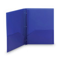 File Folders | Smead 87726 11 in. x 8.5 in. 180-Sheet Capacity Poly 2-Pocket Folder with Fasteners - Blue (25/Box) image number 1