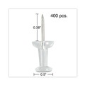 Push Pins | Universal UNV31306 3/8 in. Plastic Push Pins - Clear (400/Pack) image number 3