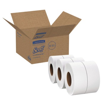 Scott 07827 Essential 3.55 in. x 2000 ft. 2-Ply Septic Safe JRT Extra Long Bathroom Tissue - White (6 Rolls/Carton)