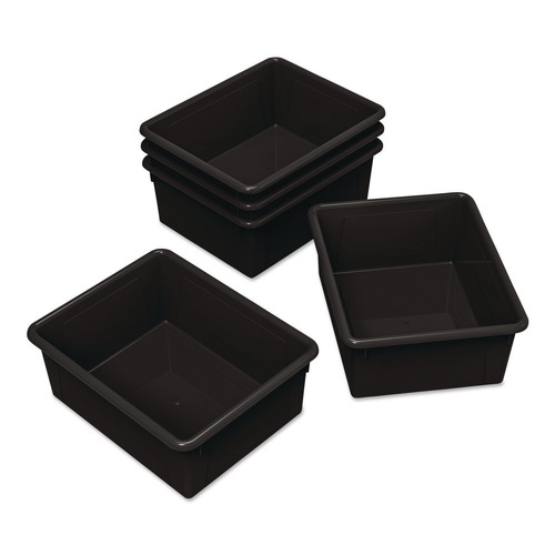 Boxes & Bins | Storex 62523U05C Storage Tray, Deep, 2 gal, 10.65-in x 10.65-in x 5.2-in, Black, 5/Pack image number 0