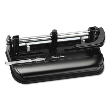 Swingline A7074350F 9/32 in. Holes 32-Sheet Lever Handle Heavy-Duty Two- to Seven-Hole Punch - Black