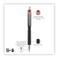 Pens | uni-ball 73834 Jetstream 1 mm Retractable Hybrid Gel Pen - Red Ink/Black/Silver/Red Barrel/Bold (1-Dozen) image number 2