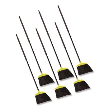 Rubbermaid Commercial FG638906BLA 46 in. Smooth Sweep Angled Broom - Jumbo, Black/Yellow (6/Carton)