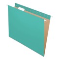 File Folders | Pendaflex 81616 1/5-Cut Tabs Letter Size Colored Hanging Folders - Aqua (25/Box) image number 0