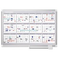 White Boards | MasterVision GA03105830 36 in. x 24 in. 4-Month Planning/Scheduling Magnetic Dry Erase Calendar Board - White Surface, Satin Aluminum Frame image number 3
