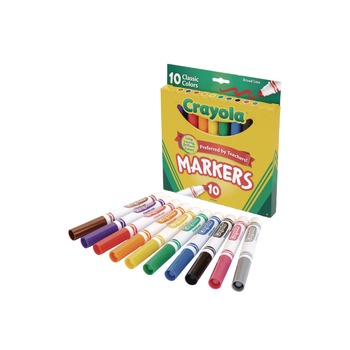 PENS PENCILS AND MARKERS | Crayola 587708 Broad Bullet Tip Non-Washable Marker - Assorted Classic Colors (8/Set)