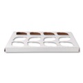 Food Trays, Containers, and Lids | SCT 10016 9.88 in. x 13.88 in. x 0.88 in. 12-Compartments Paper Cupcake Holder Inserts - White/Brown (200/Bundle) image number 1