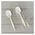 Cutlery | Boardwalk BWKSOUPMWPPIW 4.86 in. Mediumweight Wrapped Polypropylene Plastic Soup Spoon Cutlery - White (1000/Carton) image number 3