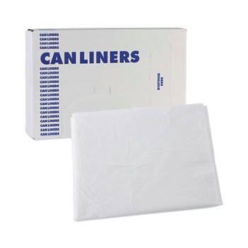 Boardwalk Z7660VNK 38 in. x 60 in. 60 gal. 16 mic High-Density Industrial Can Liners Flat Pack - Natural (100/Carton)