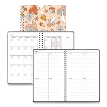 House of Doolittle 2121-40 Recycled Non-Dated Monthly/Weekly Mushrooms Planner - Multicolor Cover
