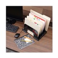 Just Launched | Universal UNV08105 13.25 in. x 9 in. x 9 in. Recycled 5-Section Plastic Incline Sorter - Letter, Black image number 7