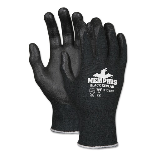 Disposable Gloves | MCR Safety 9178NFL 9178NF Kevlar/Nitrile Foam Gloves - Black/Large (1-Pair) image number 0