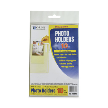 ARTS AND CRAFTS | C-Line 70346 4.38 x 6.5 Peel and Stick Photo Holders - Clear (10/Pack)