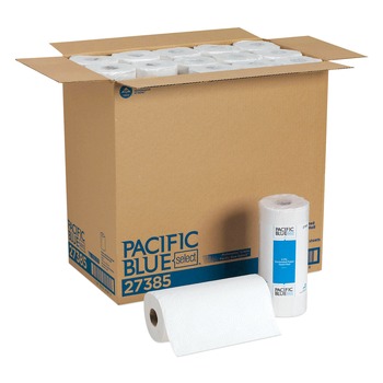 Georgia Pacific Professional 27385 11 in. x 8.8 in. 2-Ply Pacific Blue Select Perforated Kitchen Paper Towel Roll  - White (30 Rolls/Carton)