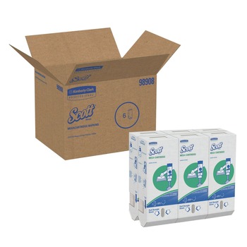 CLEANING AND SANITATION | Scott 98908 Megacartridge 1-Ply Napkins - White (875/Pack, 6 Packs/Carton)