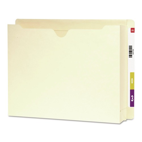 File Folders | Smead 76910 Letter Size Straight Tab Heavyweight End Tab File Jacket with 2 in. Expansion - Manila (25/Box) image number 0
