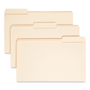 Smead 15338 1/3-Cut Tabs Assorted Legal 0.75 in. Expansion Top Tab File Folders with Antimicrobial Product Protection - Manila (100/Box)