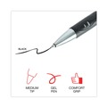 Pens | Universal 39724 0.7 mm. Medium Comfort Grip Retractable Gel Pen - Black Ink, Gray/Black/Silver Barrel (36/Pack) image number 5