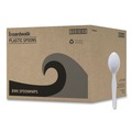 Cutlery | Boardwalk BWK SPOONMWPS Mediumweight Polystyrene Cutlery Teaspoon - White (1000/Carton) image number 0