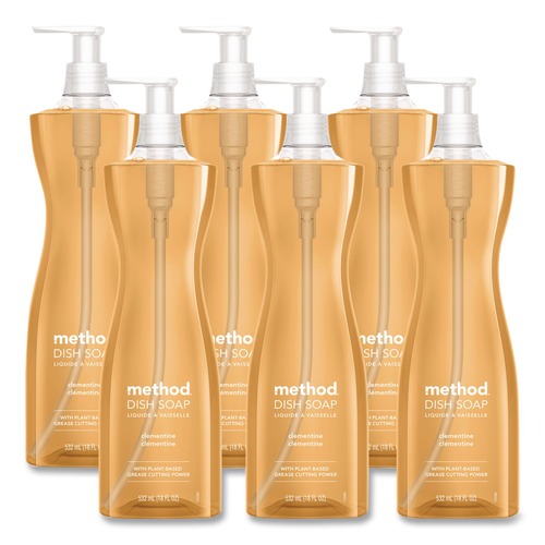 Hand Soaps | Method 00735CT 18 oz. Pump Bottle Dish Soap - Clementine (6/Carton) image number 0