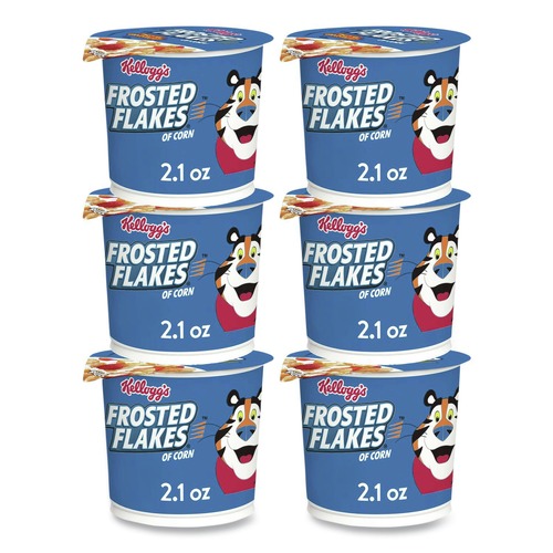 Food and Snacks | Kellogg's KEE12468 Frosted Flakes 2.1 oz. Single-Serve Breakfast Cereal Cups (6/Box) image number 0