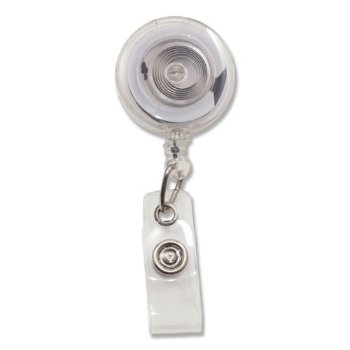 Label & Badge Holders | Advantus 75473 30 in. Extension Retractable ID Card Reel - Translucent Clear (12/Pack) image number 0