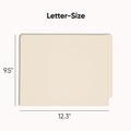 File Folders | Smead 24110 9.5 in. High Front Straight Tabs Letter Size 0.75 in. Expansion Heavyweight End Tab Folders - Manila (100/Box) image number 1