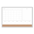 White Boards | U Brands 3891U00-01 4N1 35 x 23 Magnetic Dry Erase Combo Board - Tan/White Surface/Silver Aluminum Frame image number 0