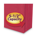 File Folders | Smead 73241 5.25 in. Expansion Colored File Pockets - Letter Size/Red image number 5
