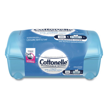 CLEANING CLOTHS | Cottonelle KCC 36734CT 1-Ply 3.75 x 5.5 Fresh Care Flushable Cleansing Cloths - White (12/Carton)