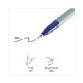 Pens | Universal UNV27421 Fine 0.7 mm Stick Ballpoint Pen - Blue Ink, Gray/Blue Barrel (1 Dozen) image number 4