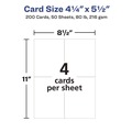 Mailing, Packing & Shipping | Avery 05689 4.25 in. x 5.5 in. 80 lbs. Printable Postcards - Matte White (200/Box) image number 4