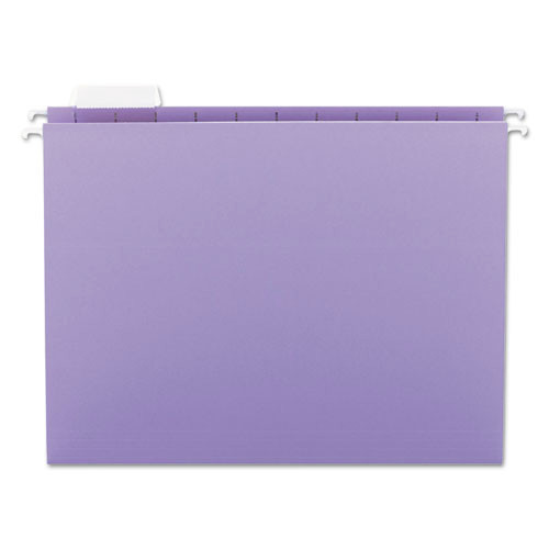File Folders | Smead 64064 1/5 Cut Tab Letter Size Colored Hanging File Folders - Lavender (25/Box) image number 0