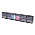 Boxes & Bins | Deflecto 20604OP Tilt Bin 23.63 in. x 3.63 in. x 4.5 in. Interlocking Multi-Bin Storage Organizer - Black/Clear image number 6