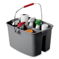 Just Launched | Rubbermaid Commercial FG262888GRAY 18 in. x 14.5 in. x 10 in. 19 qt. Plastic Double Utility Pail - Gray image number 5