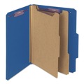 File Folders | Smead 14032 6-Section Pressboard Top Tab Classification Folders with 6 SafeSHIELD Fasteners - Letter Size/Dark Blue (10/Box) image number 0
