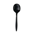 Cutlery | Boardwalk BWKSOUPBLMW Mediumweight Polypropylene Plastic Soup Spoon Cutlery - Black (1000/Carton) image number 0