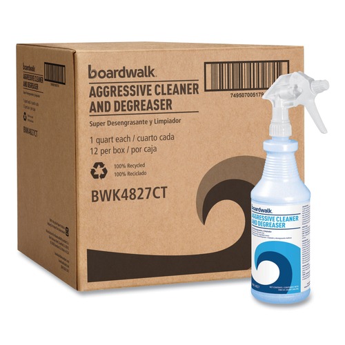 Degreasers | Boardwalk 051000-12ESSN 32 oz. Aggressive Cleaner and Degreaser - Lemon Scent (12/Carton) image number 0