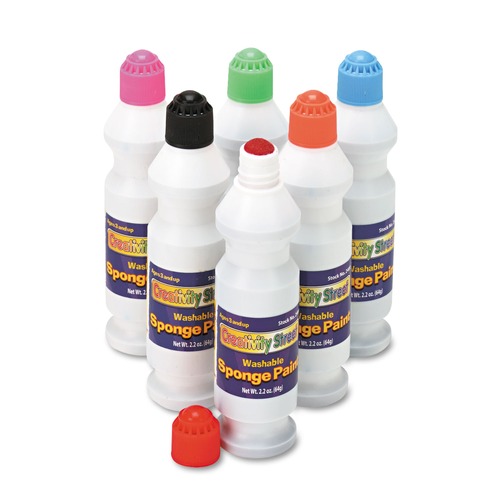 Painting | Creativity Street PAC2400 2.2 oz Sponge Paint Set - 6 Assorted Colors (6/Set) image number 0