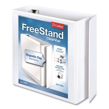 Cardinal 43130 11 in. x 8.5 in. 3 in. Capacity 3 Rings FreeStand Easy Open Locking Slant-D Ring Binder - White