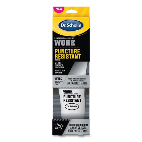 Safety & First Aid | Dr. Scholl's 90000332 Professional Series Work Puncture Resistant Insoles for Men - Men's Size 8 to 14, Black (1-Pair) image number 0