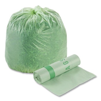 Stout by Envision E3039E11 EcoSafe-6400 30 in. x 39 in. 1.1 mil. 30 Gallon Compostable Bags - Green (48/Box)