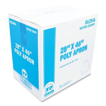  | AmerCareRoyal DA2846 28 in. x 46 in. Poly Apron - One Size Fits All, White (1000/Carton)
