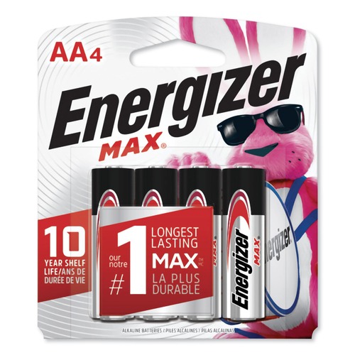 Batteries | Energizer E91BP-4 MAX 1.5V Alkaline AA Batteries (4/Pack) image number 0