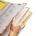 File Folders | Smead 14098 8 SafeSHIELD Fasteners 3 Dividers Letter Size 8-Section Pressboard Top Tab Classification Folders - Yellow (10/Box) image number 3