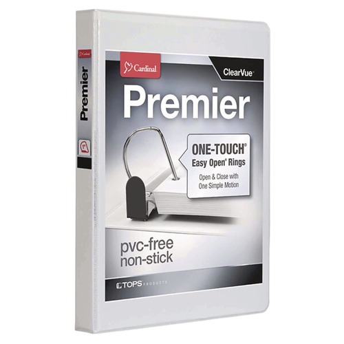 Binders | Cardinal 10300CB 1 in. Capacity 11 x 8.5 Premier Easy Open ClearVue Locking Slant-D Ring Binder - White image number 0