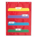 File Folders | Carson-Dellosa 5653 14 in. x 47 in. 10 Pockets Hanger Grommets Storage Pocket Chart - Red image number 2